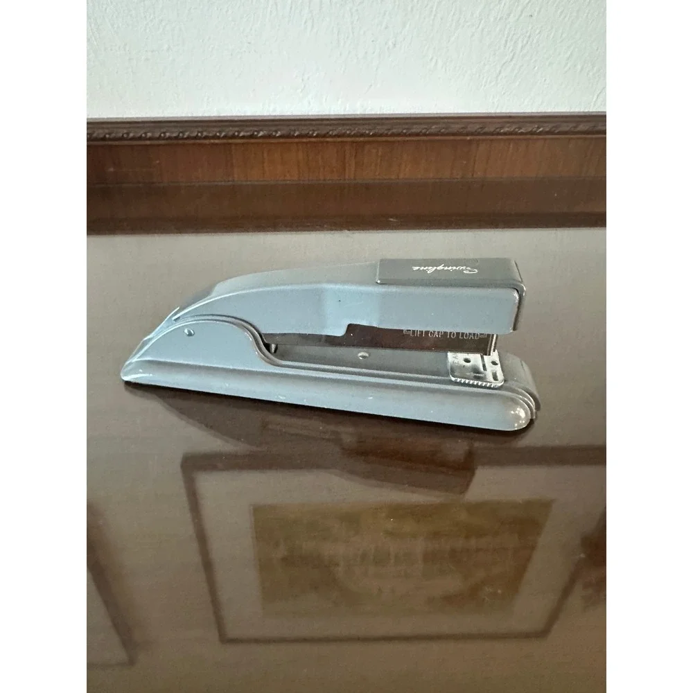 Vintage Swingline 27 Stapler Gray Metal Art Deco Mid Century Office Industrial